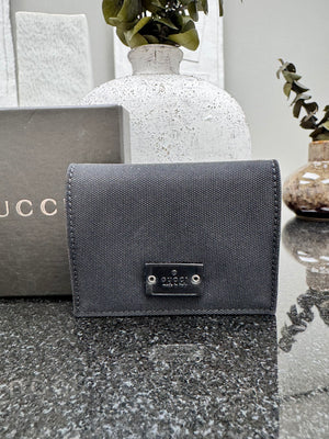 LIKE NEW - Gucci Black Nylon Coin Case
