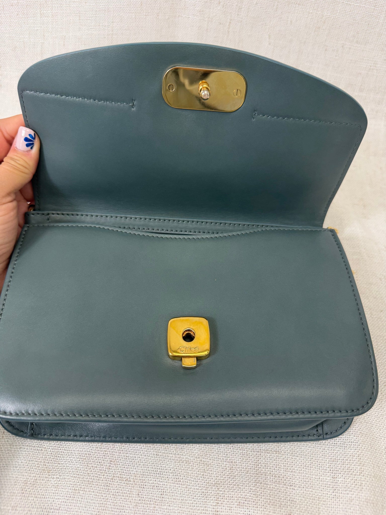 Chloe Blue Leather Shoulder Bag 