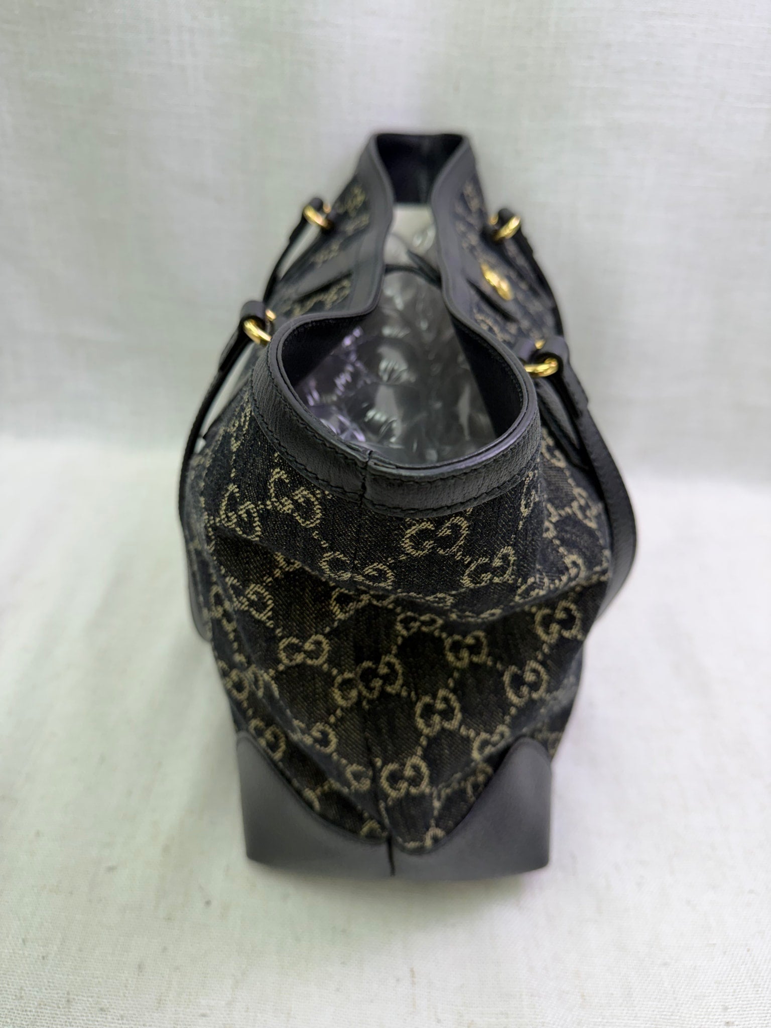 Gucci GG Black Denim Ophidia Medium Tote