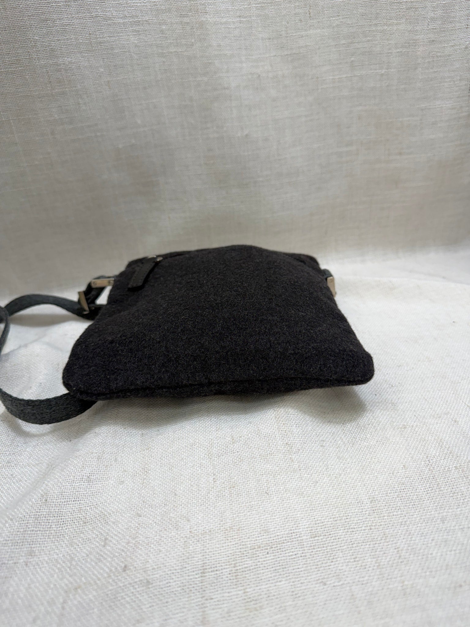 Fendi Grey Wool Blend Belt Bag
