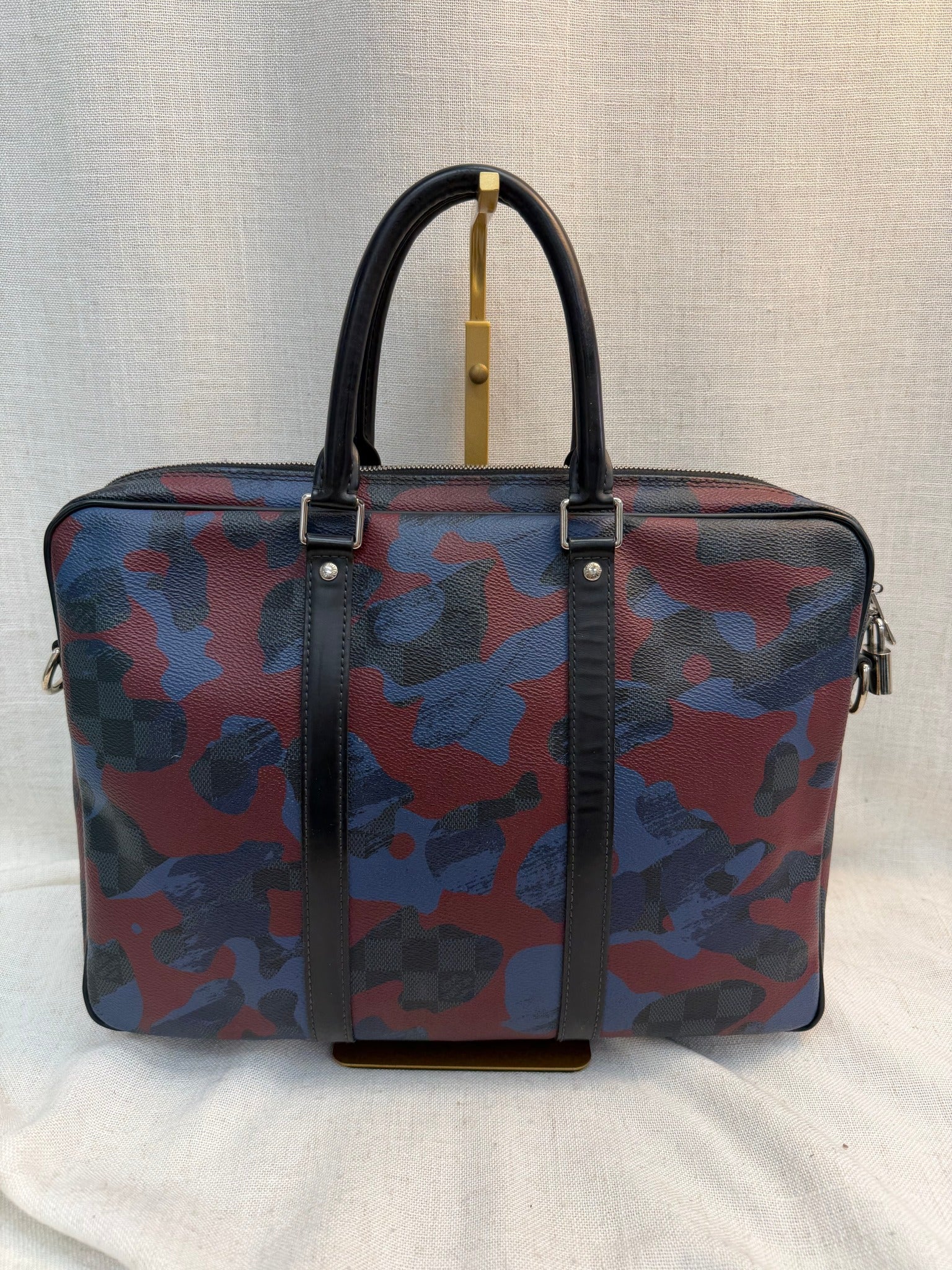 Louis Vuitton Camouflage Damier Colbalt Porte Documents Voyage PM Bag