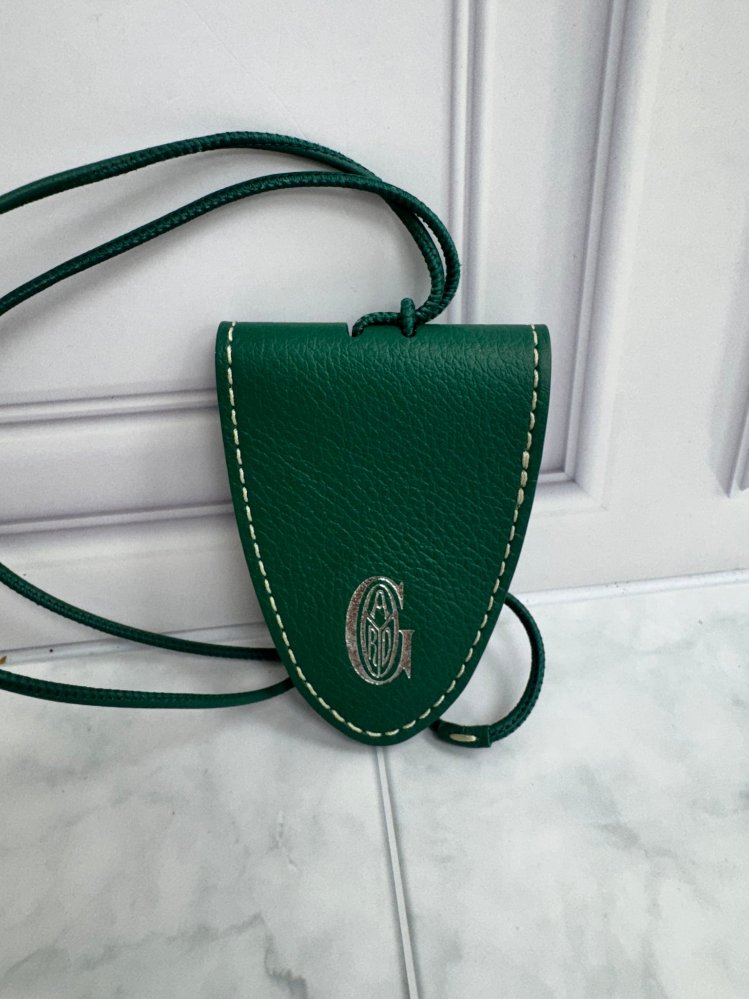  LIKE NEW - Goyard Green Leather Croc Universel Bag Clip Charm