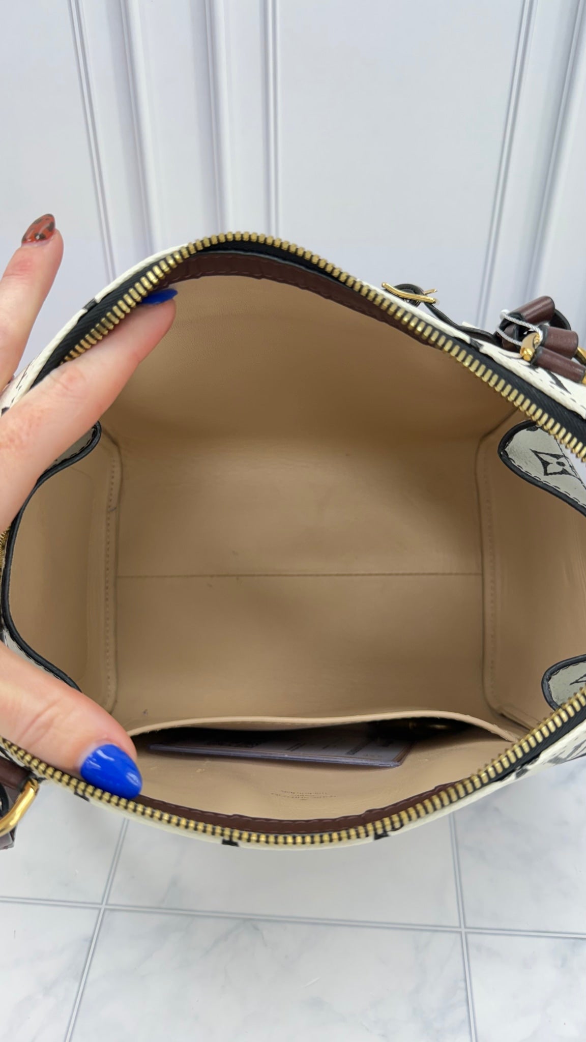 Louis Vuitton White & Black Monogram Speedy Amazon PM