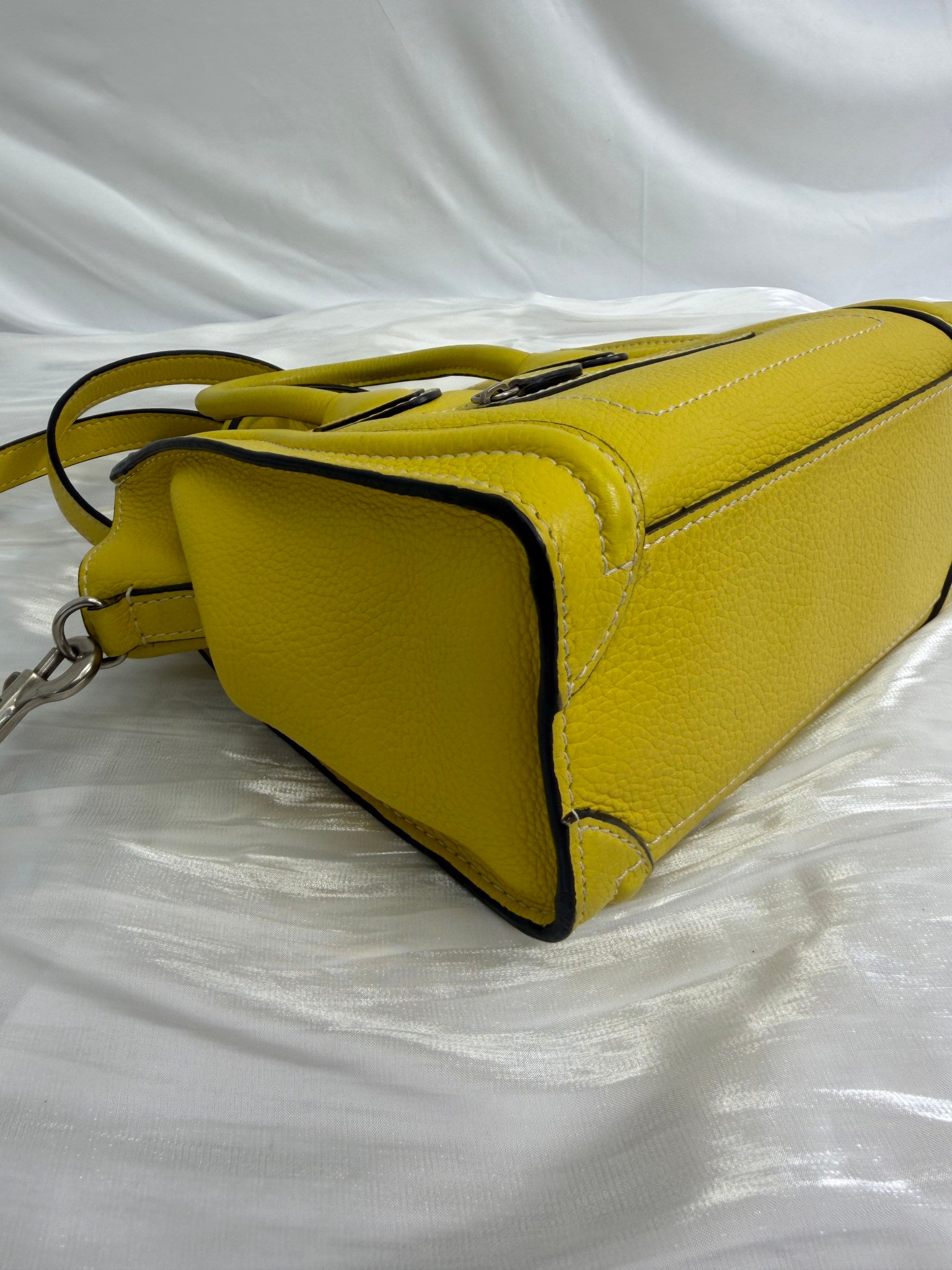 Celine Yellow Leather Nano Luggage Tote