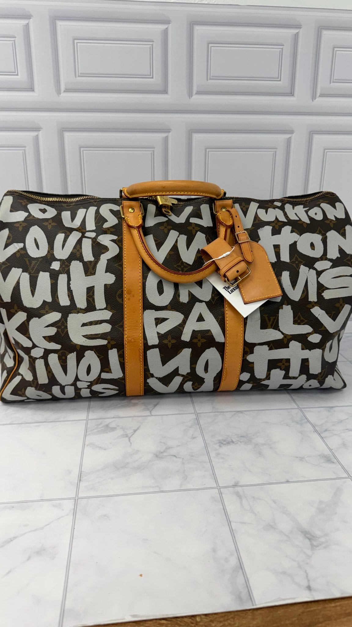 Louis Vuitton Monogram x Stephen Sprouse White Graffiti Keepall 50 