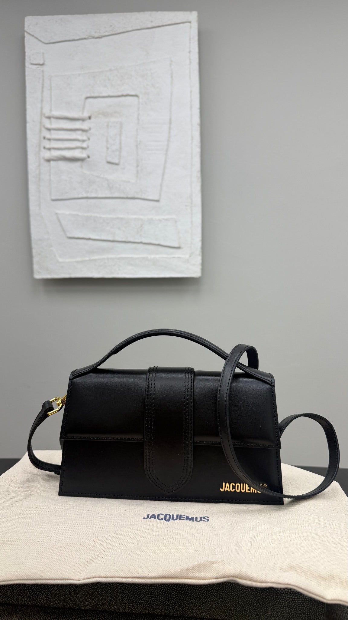 BRAND NEW - Jacquemus Black Leather Grande Bambino Handbag 2Way Handbag