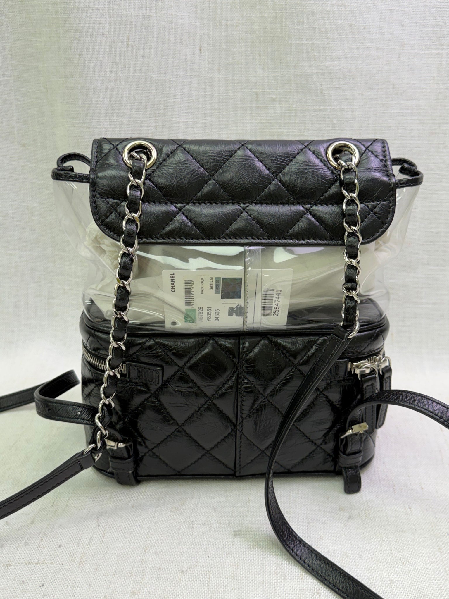 Chanel Clear PVC & Quilted Crinkle Calfskin Aquarium Backpack 