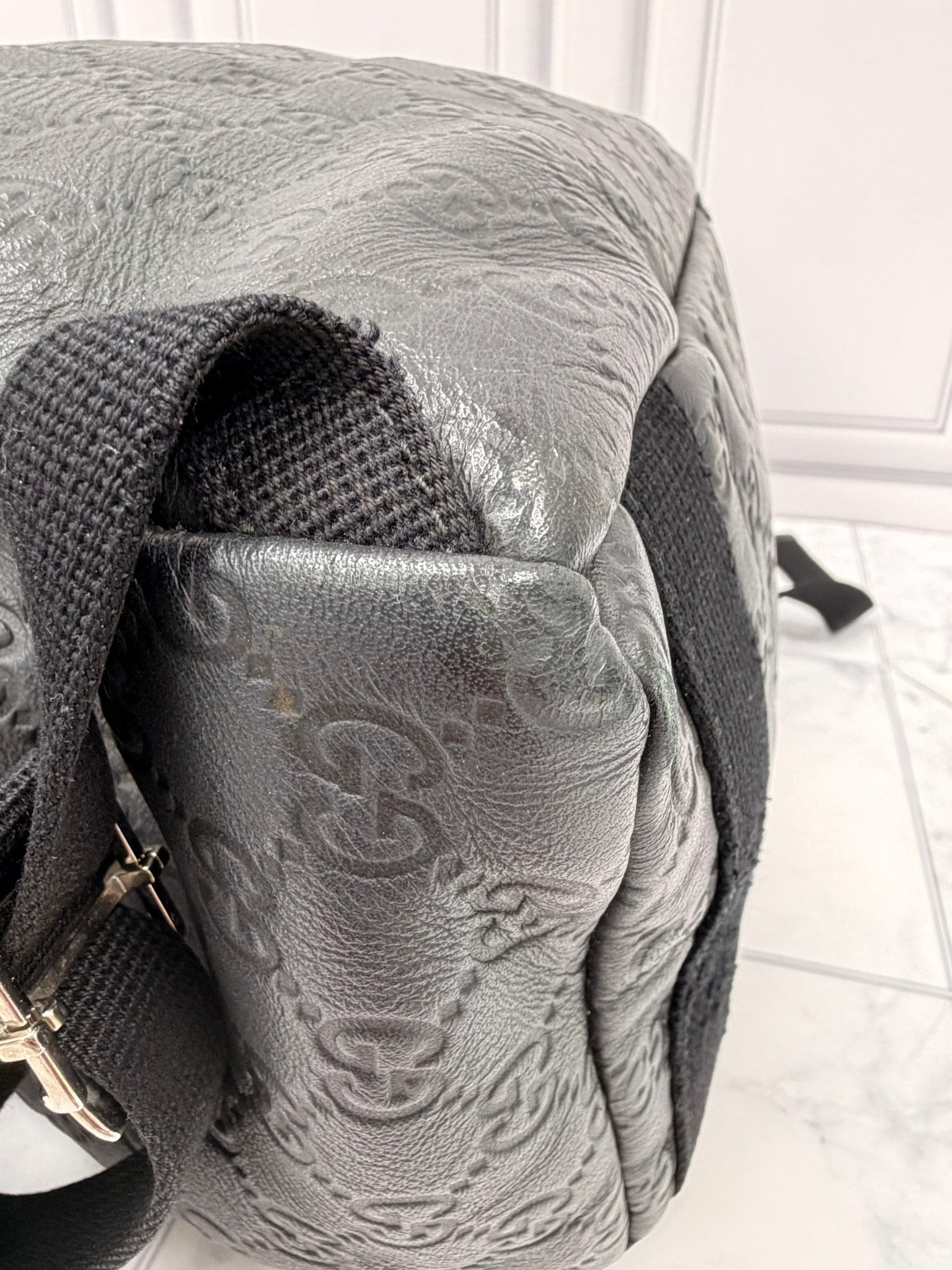 Gucci Black Guccissima Leather Backpack 