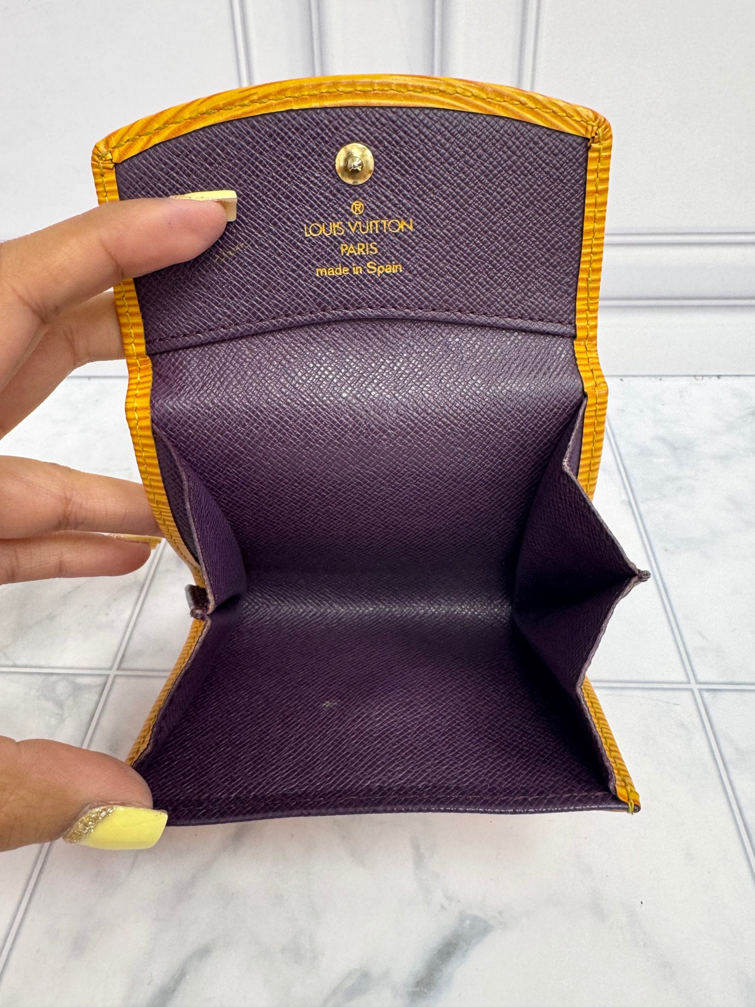 Louis Vuitton Yellow Epi Porte Monnaie Simple Coin Case