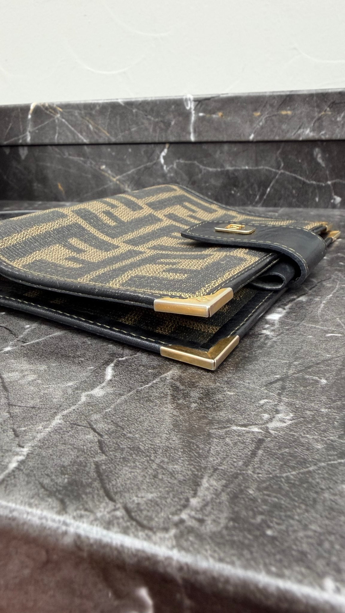 Fendi Vintage Zucca Coated Canvas Passport Agenda Cover 