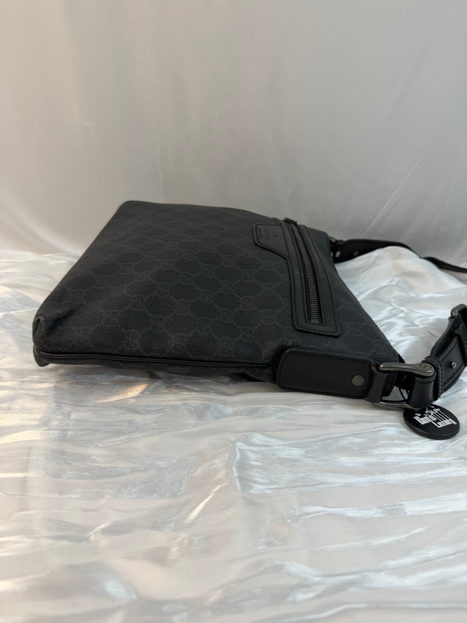 Gucci Black GG Coated Canvas Messenger Bag