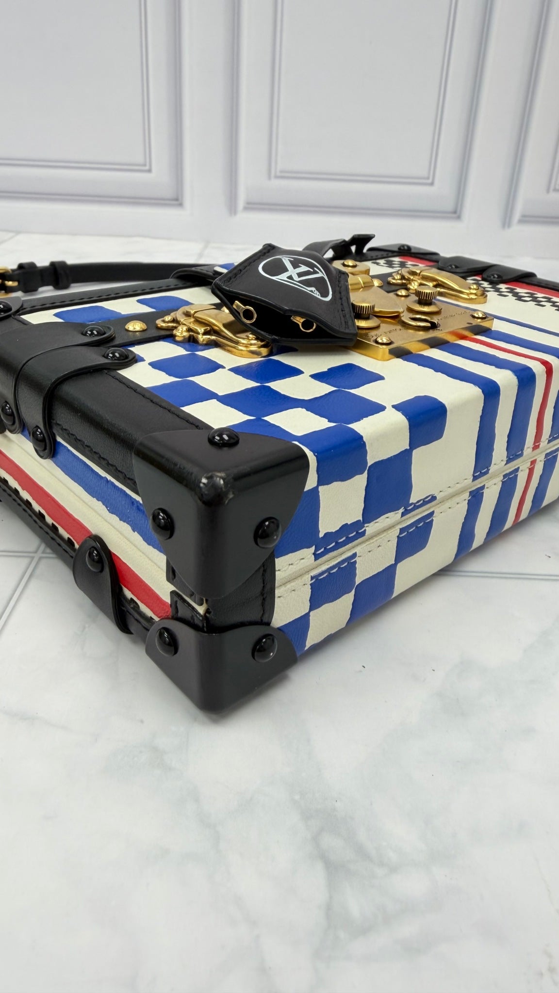 Louis Vuitton Limited Edition Grand Prix Printed Petite Malle Crossbody