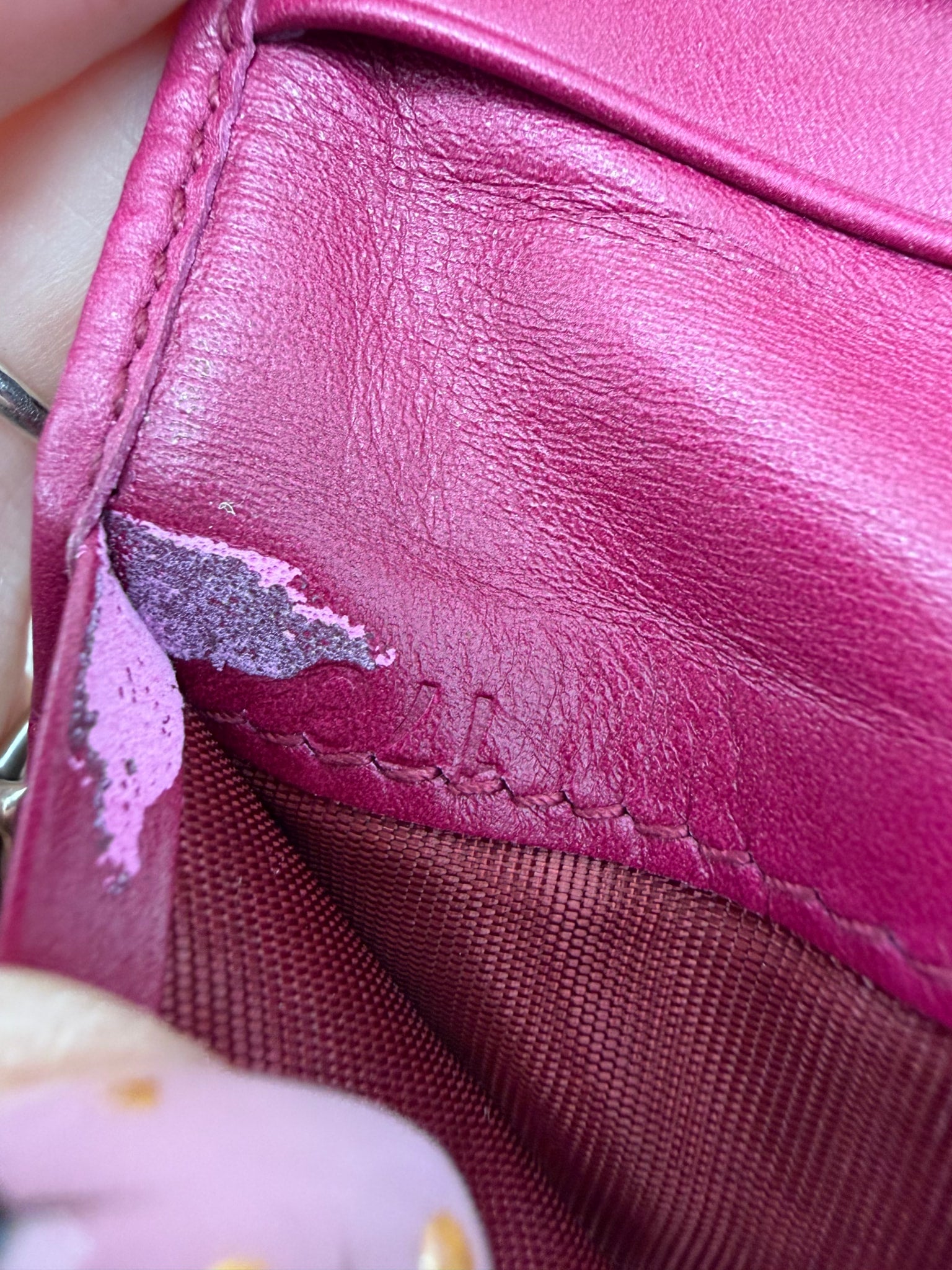 Miu Miu Dark Pink Crocodile Embossed Kiss Lock Wallet