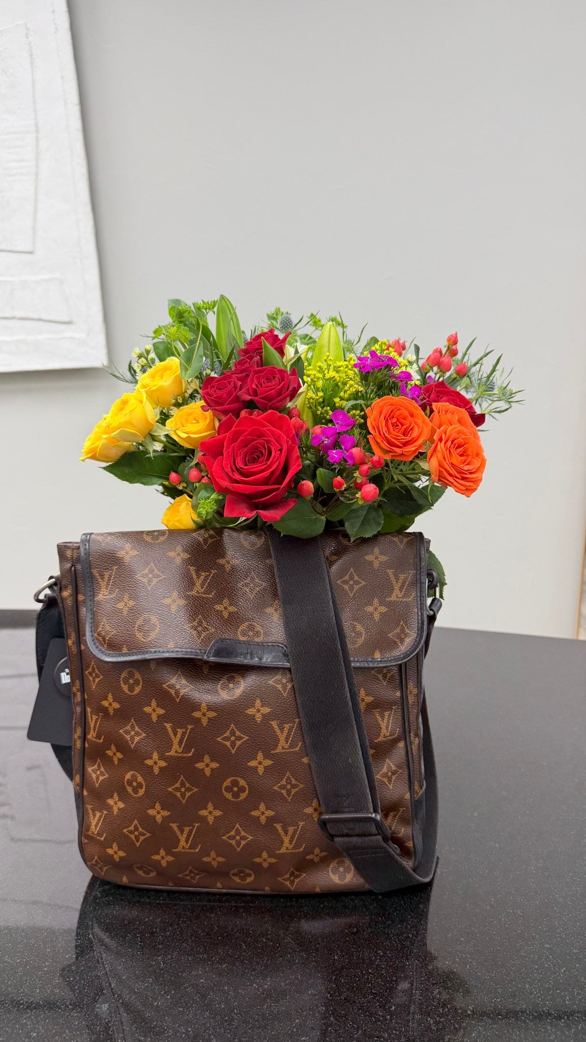 Louis Vuitton Monogram Macassar Bass MM Crossbody Bag