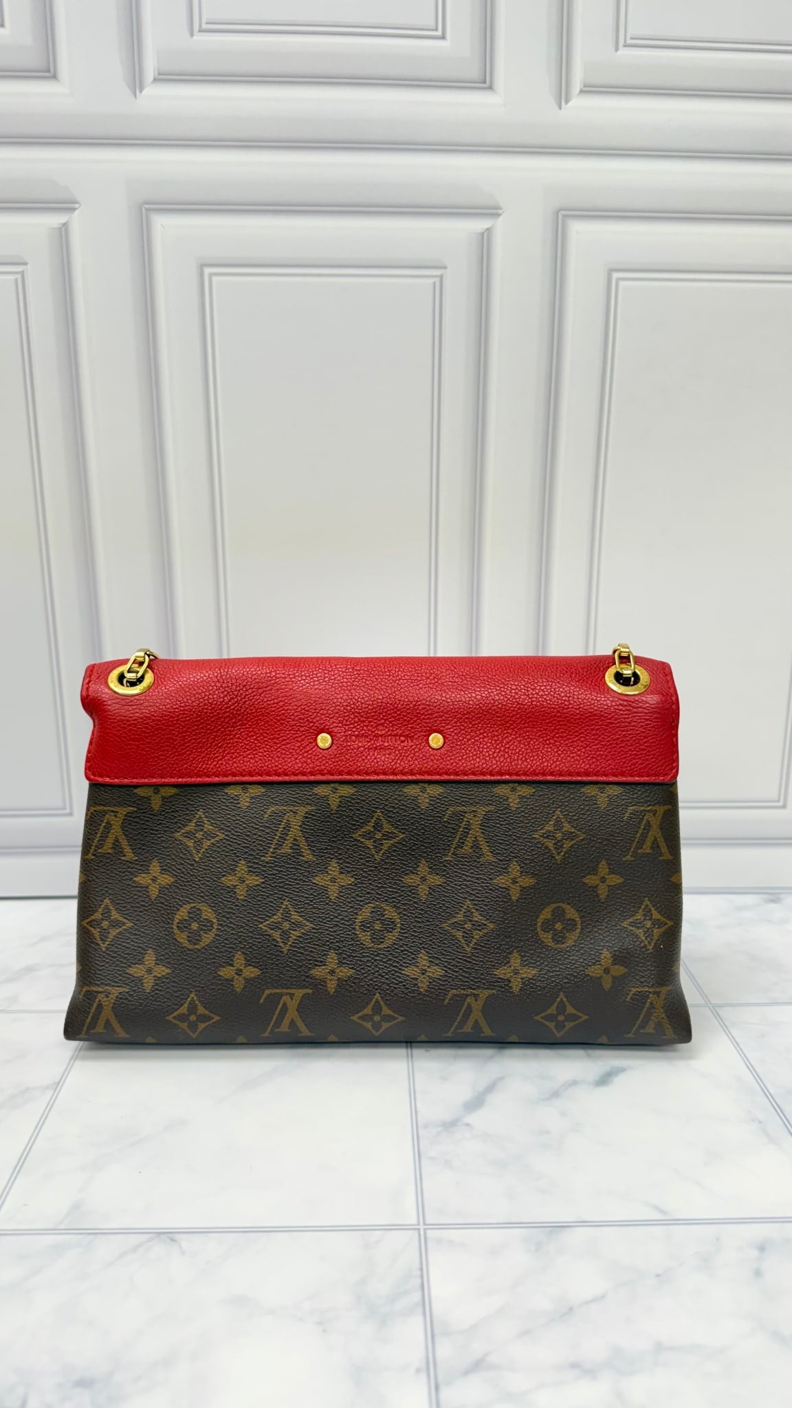Louis Vuitton Red Monogram Pallas Chain Shoulder Bag