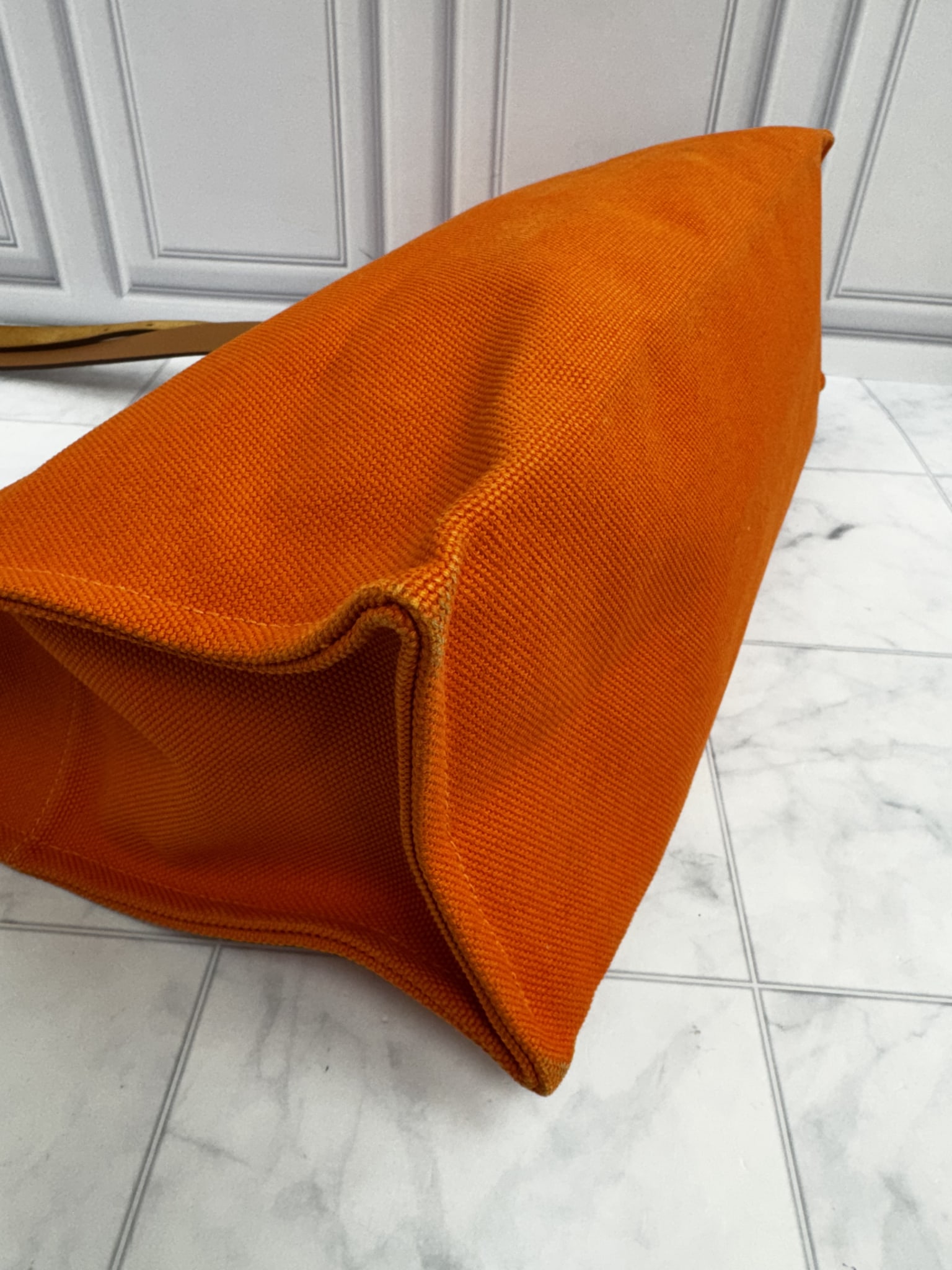 Hermes Orange Canvas Etriviere Elan Tote Bag
