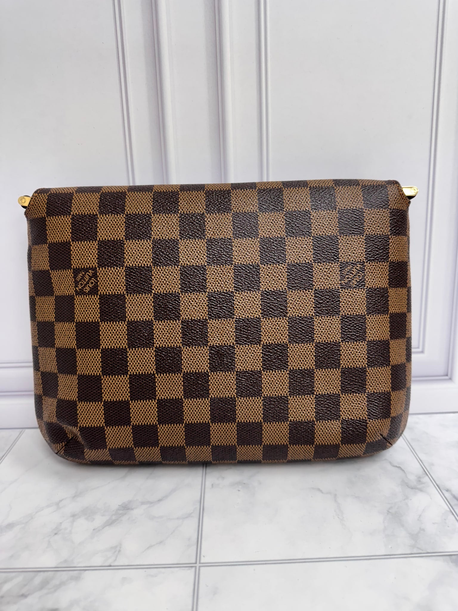 Louis Vuitton Damier Ebene Canvas Musette Tango Long Strap Crossbody