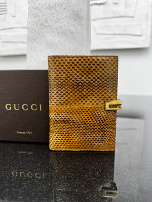 Gucci Snakeskin Slide Lock Agenda