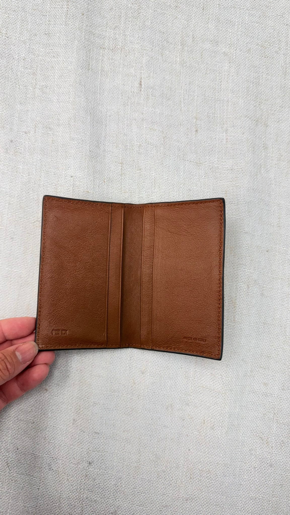 Fendi Brown Python Leather Card Holder