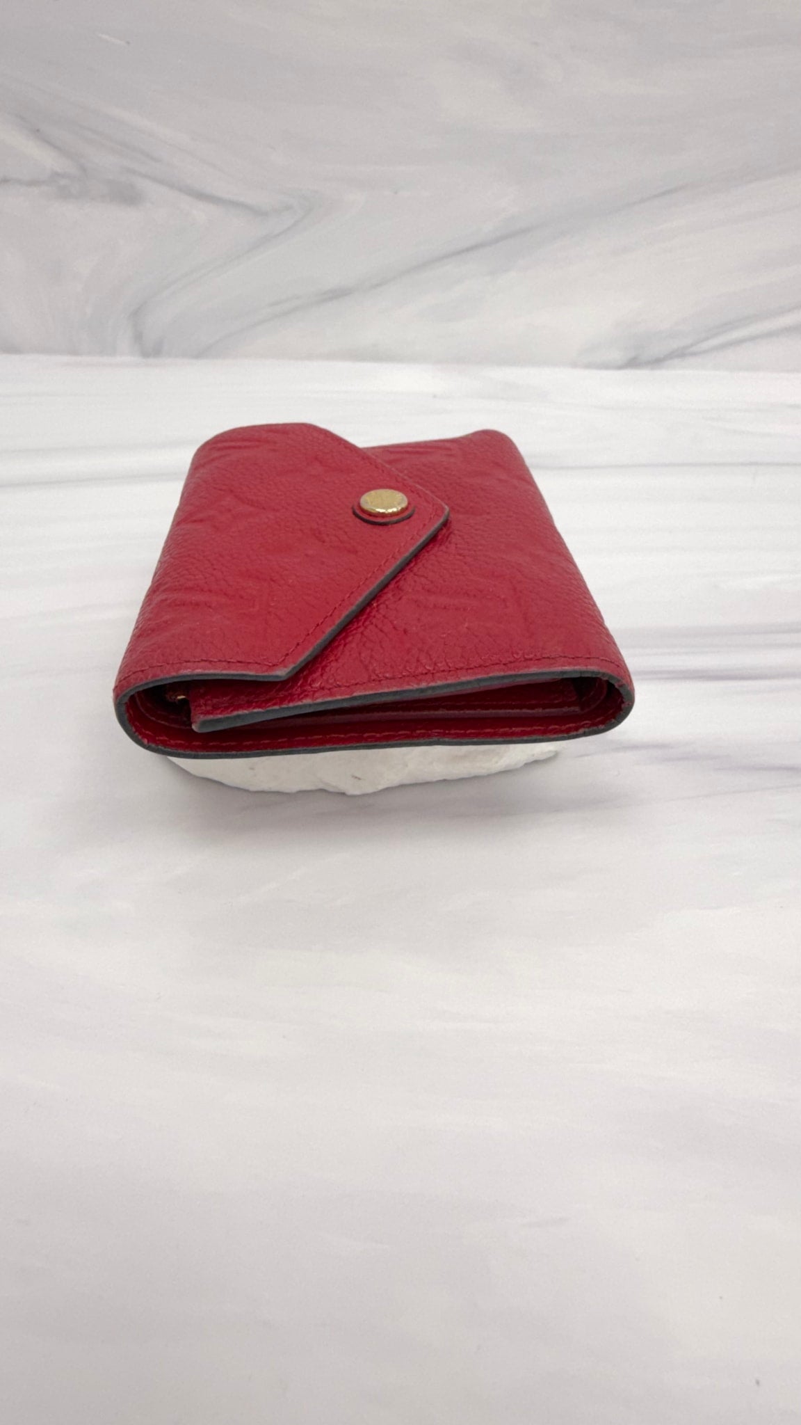 Louis Vuitton Red Empreinte Leather Trifold Wallet 