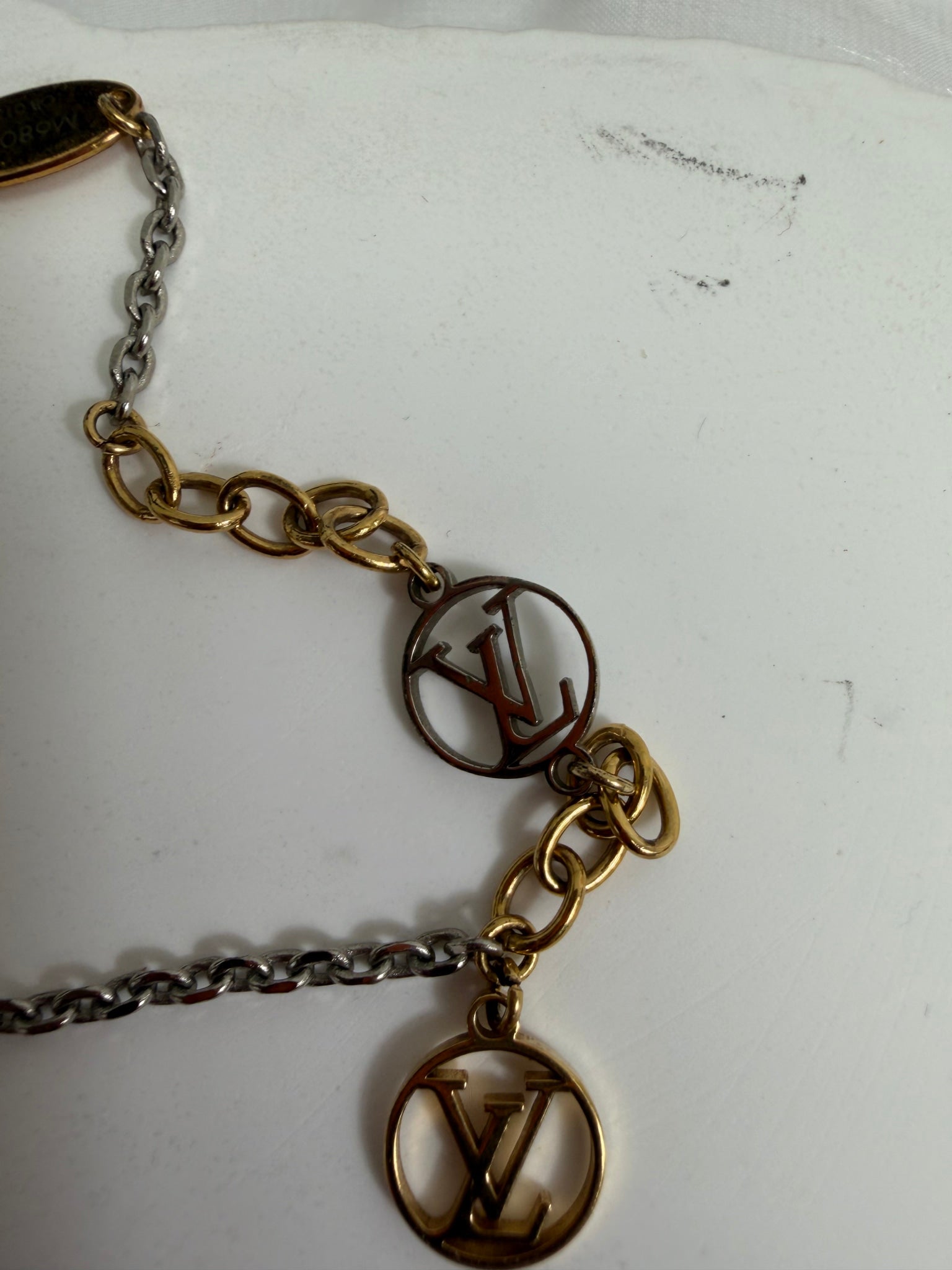 Louis Vuitton Two Tone Logo Bracelet