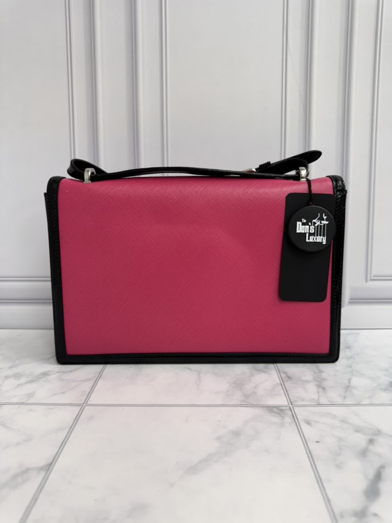 Salvatore Ferragamo Pink Saffiano Leather Vara Bow Medium Flap Crossbody Bag