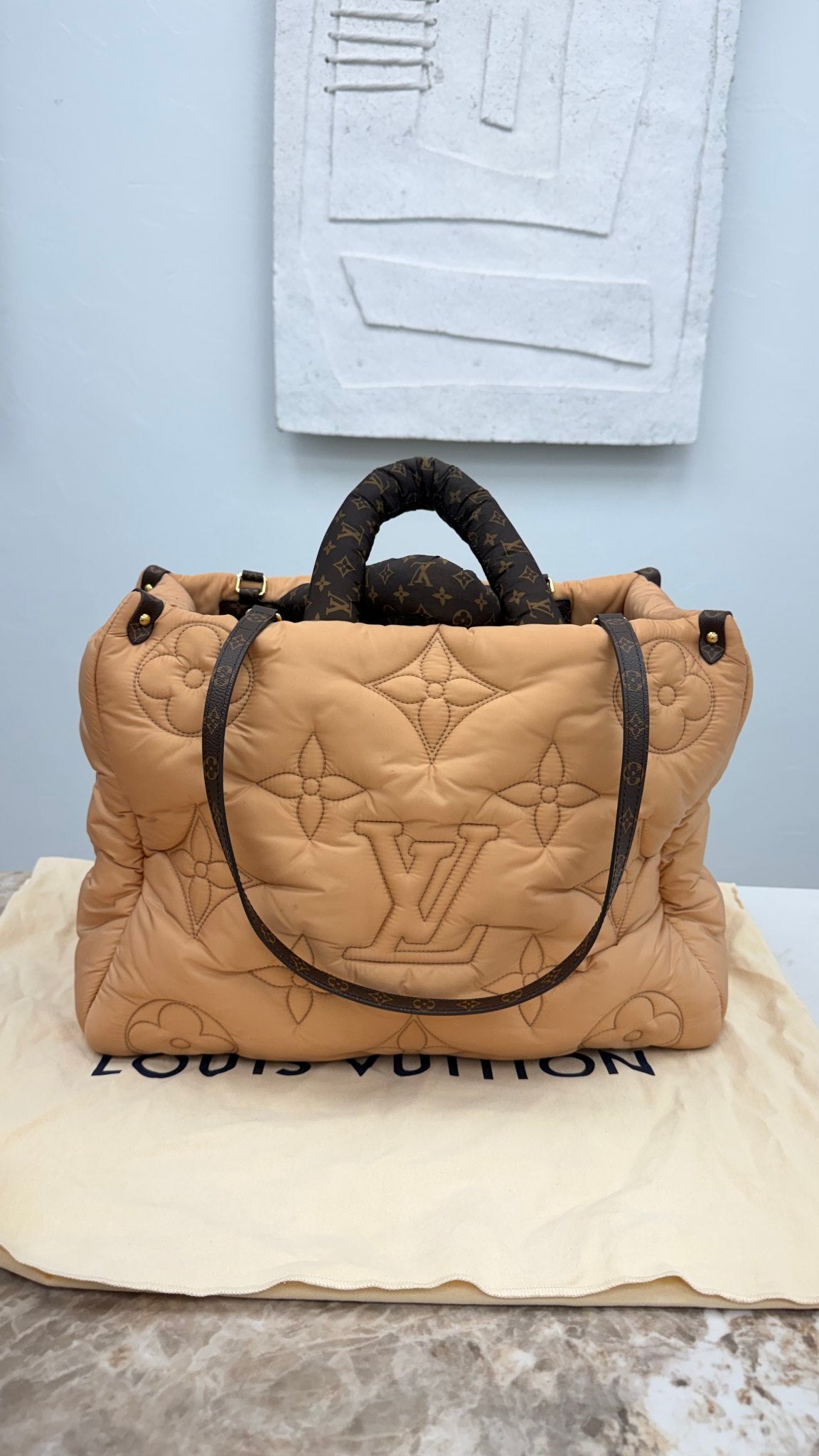 Louis Vuitton Tan Monogram Nylon Econyl Pillow On The Go GM