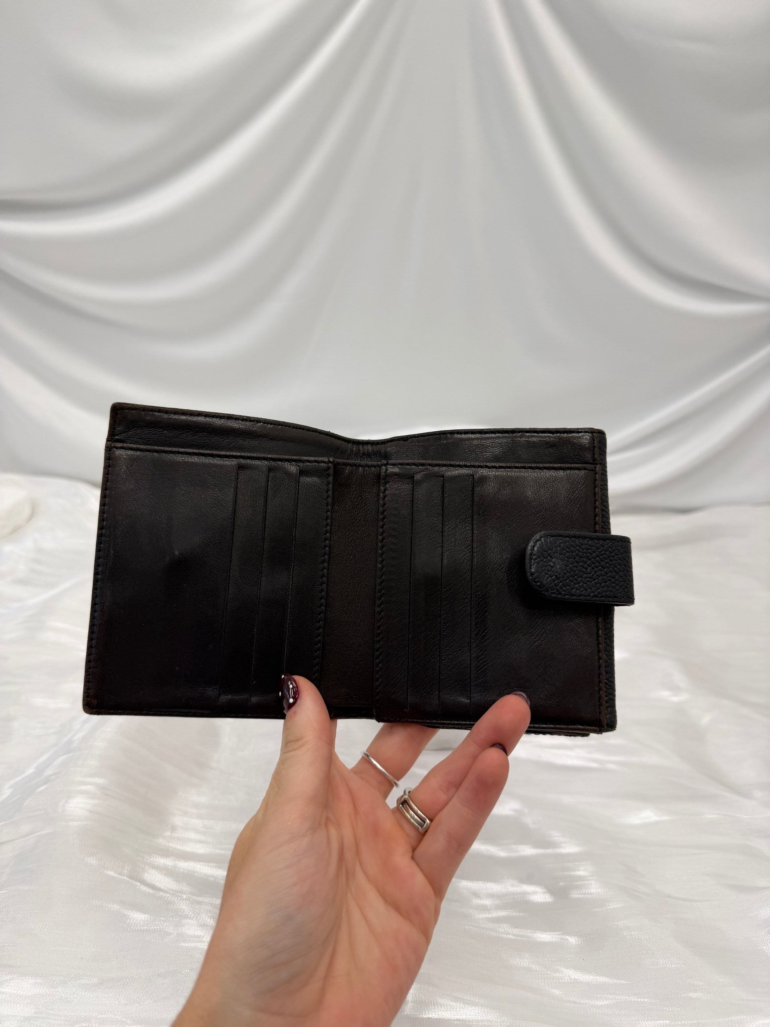 Chanel Black Caviar CC Compact Wallet