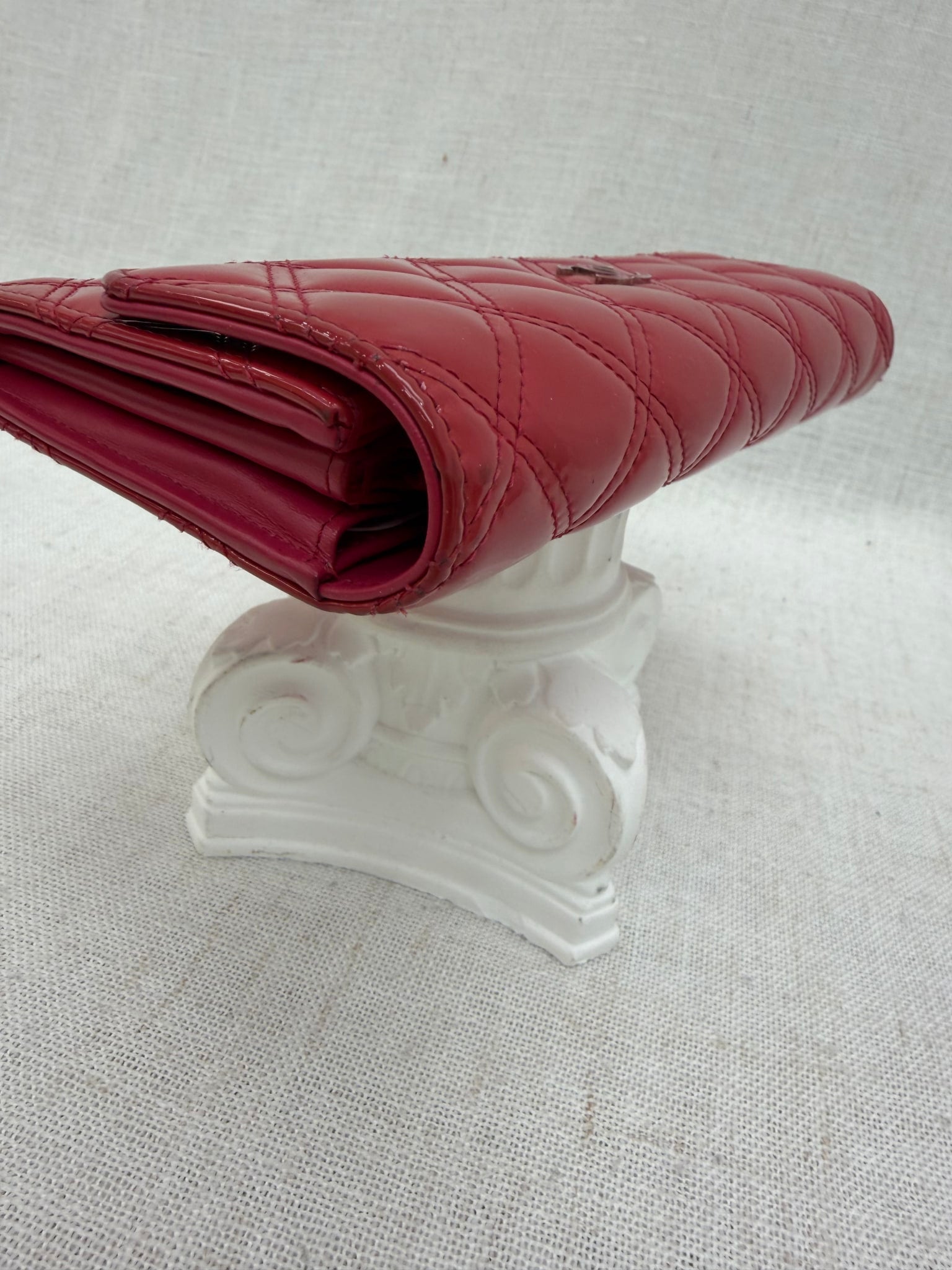 Chanel Pink Quilted Patent Leather Long Wallet