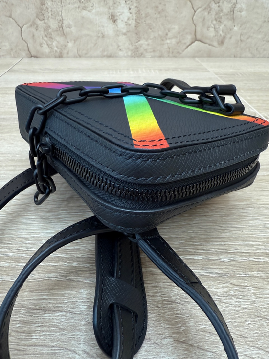 Louis Vuitton x Virgil Rainbow Taiga Leather Danube Crossbody  