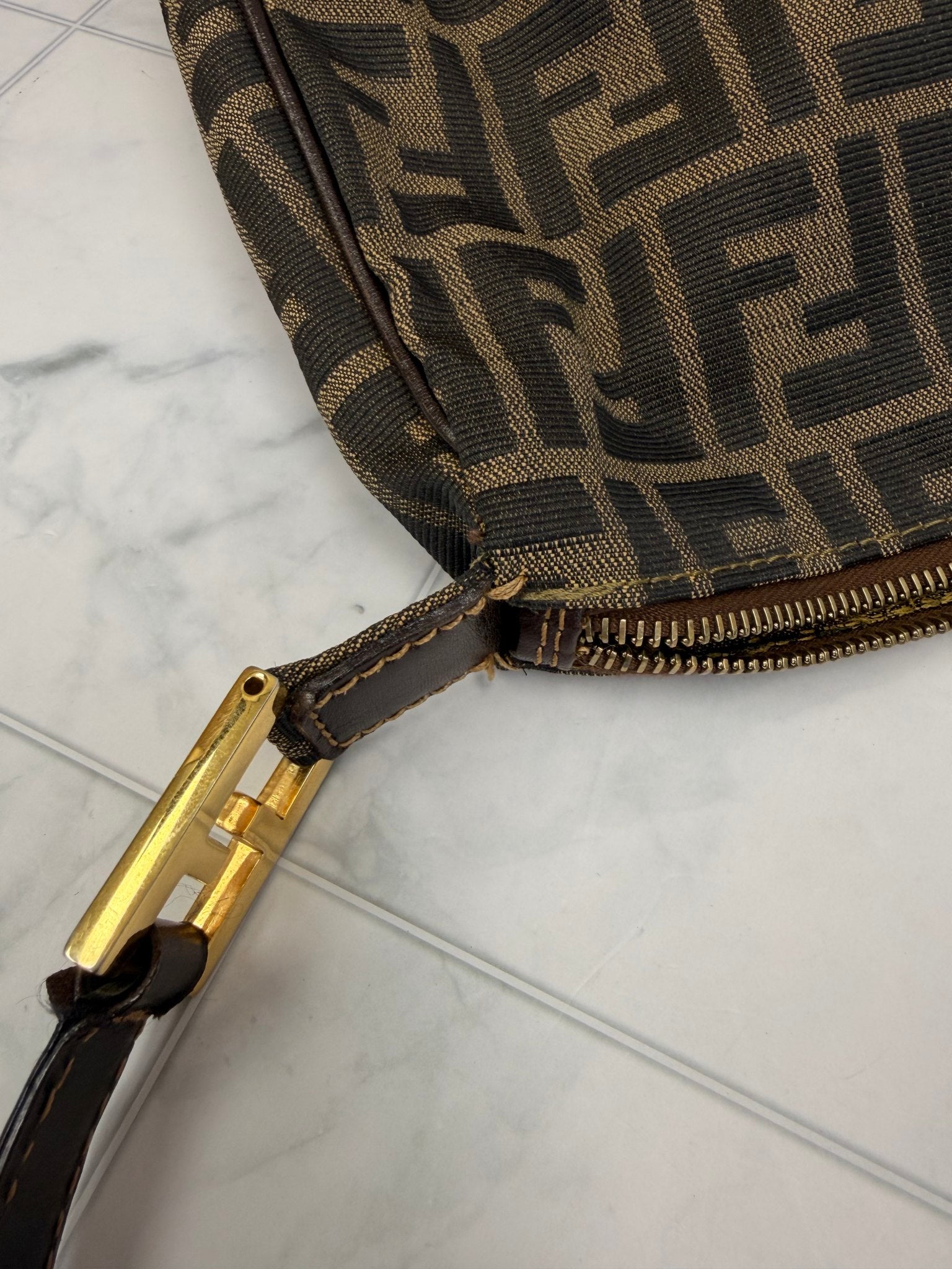 Fendi Brown Zucca Canvas Shoulder Bag
