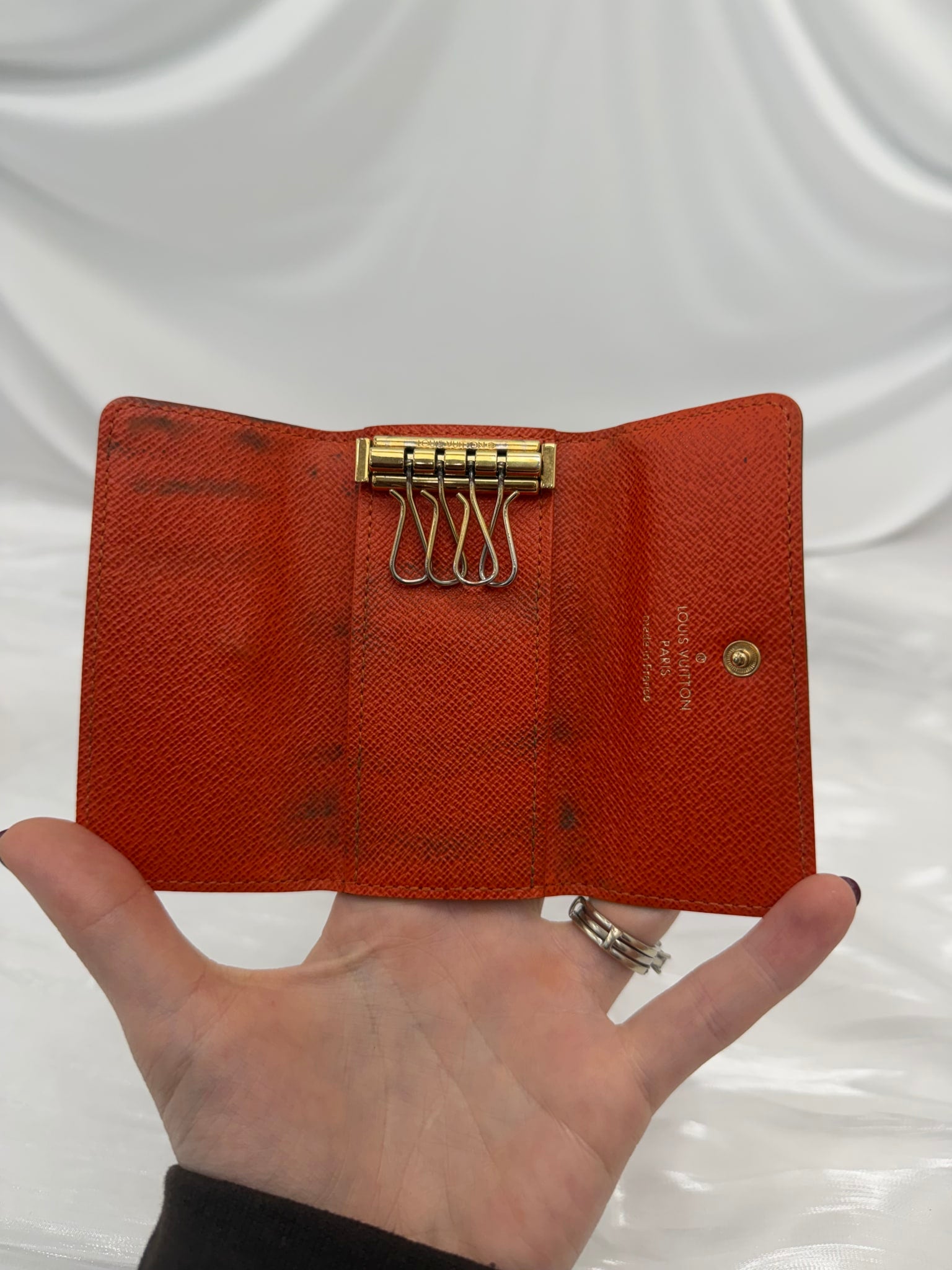 Louis Vuitton Monogram & Orange 4 Key Ring Case