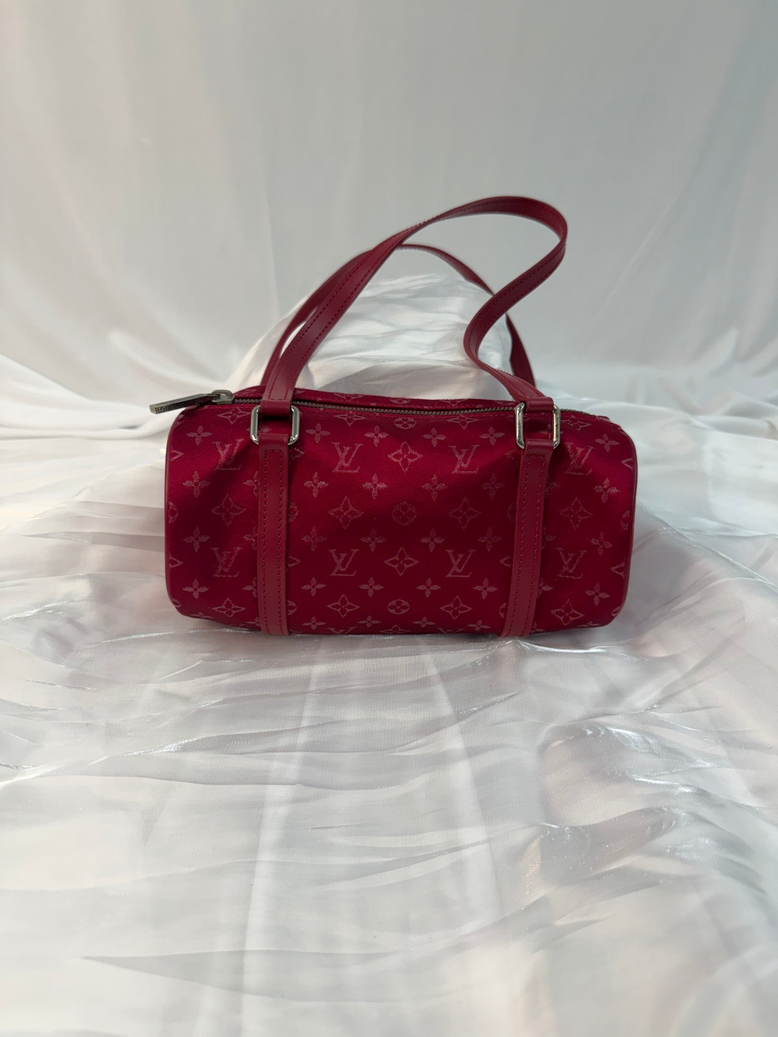 Louis Vuitton Red Satin Mini Papillon Bag