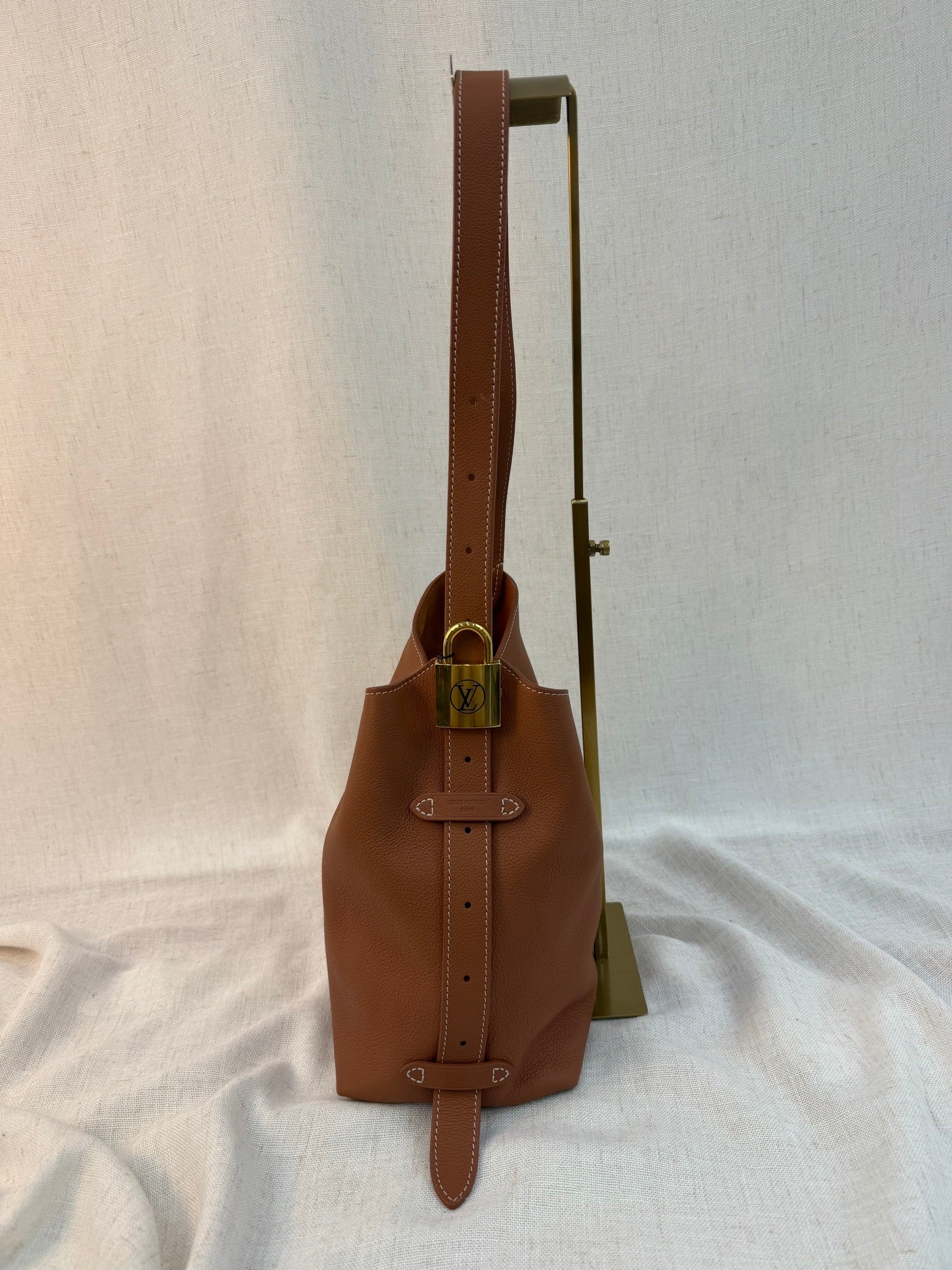 Louis Vuitton Brown Leather Low Key Hobo MM Bag