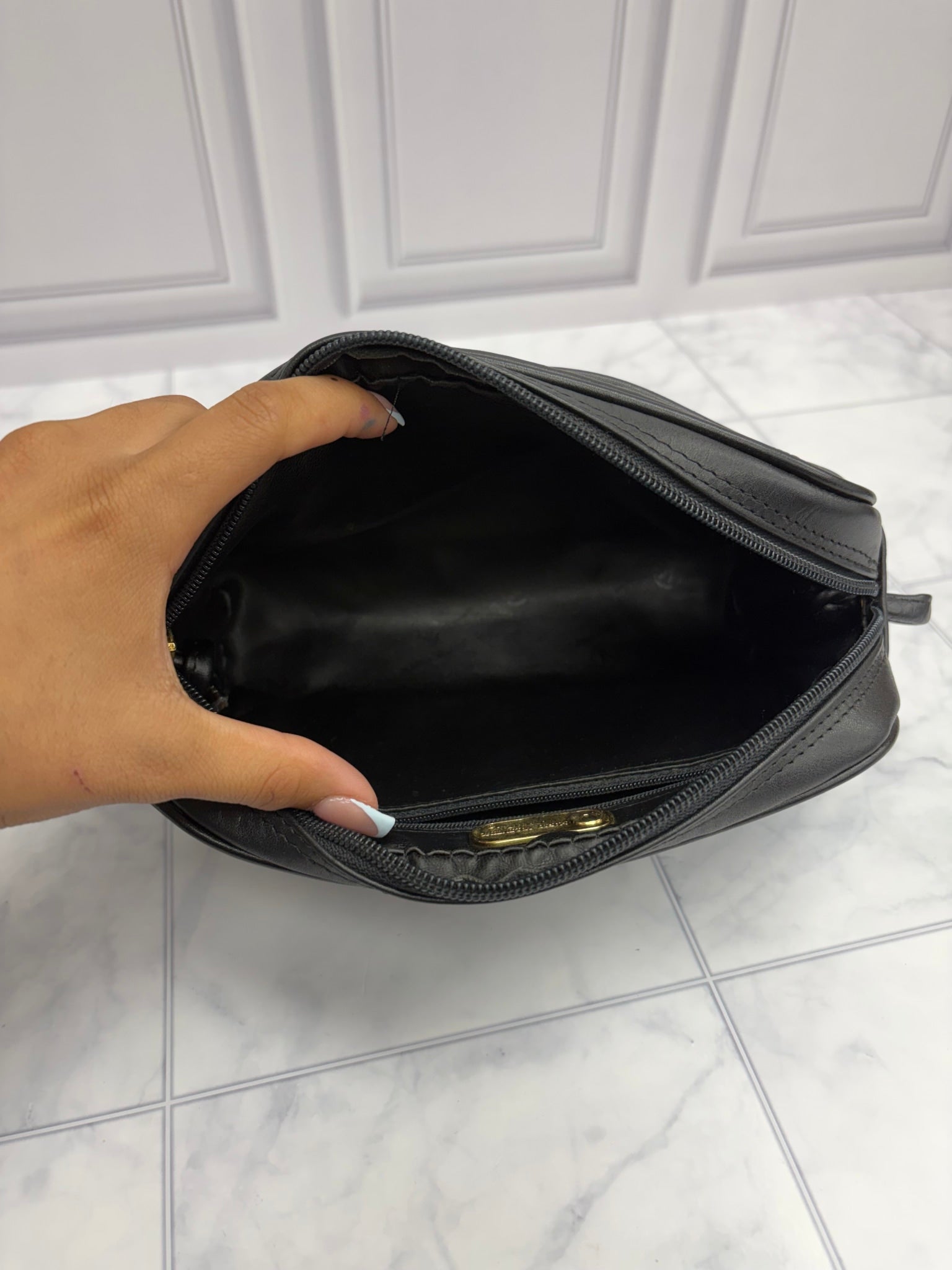 Valentino Black Logo Embossed Crossbody Bag 