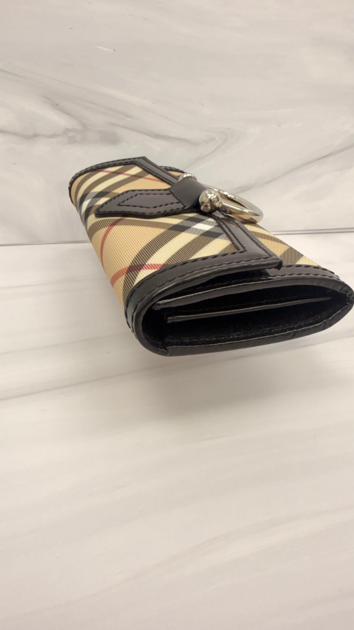 BRAND NEW - Burberry Beige Coated Canvas Nova Check Long Wallet