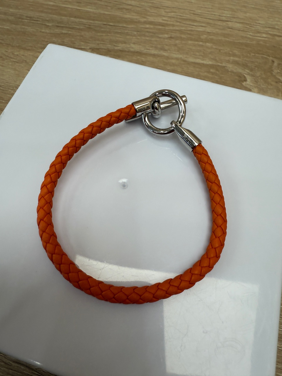 LIKE NEW- Hermes Orange Leather Glenan Bracelet