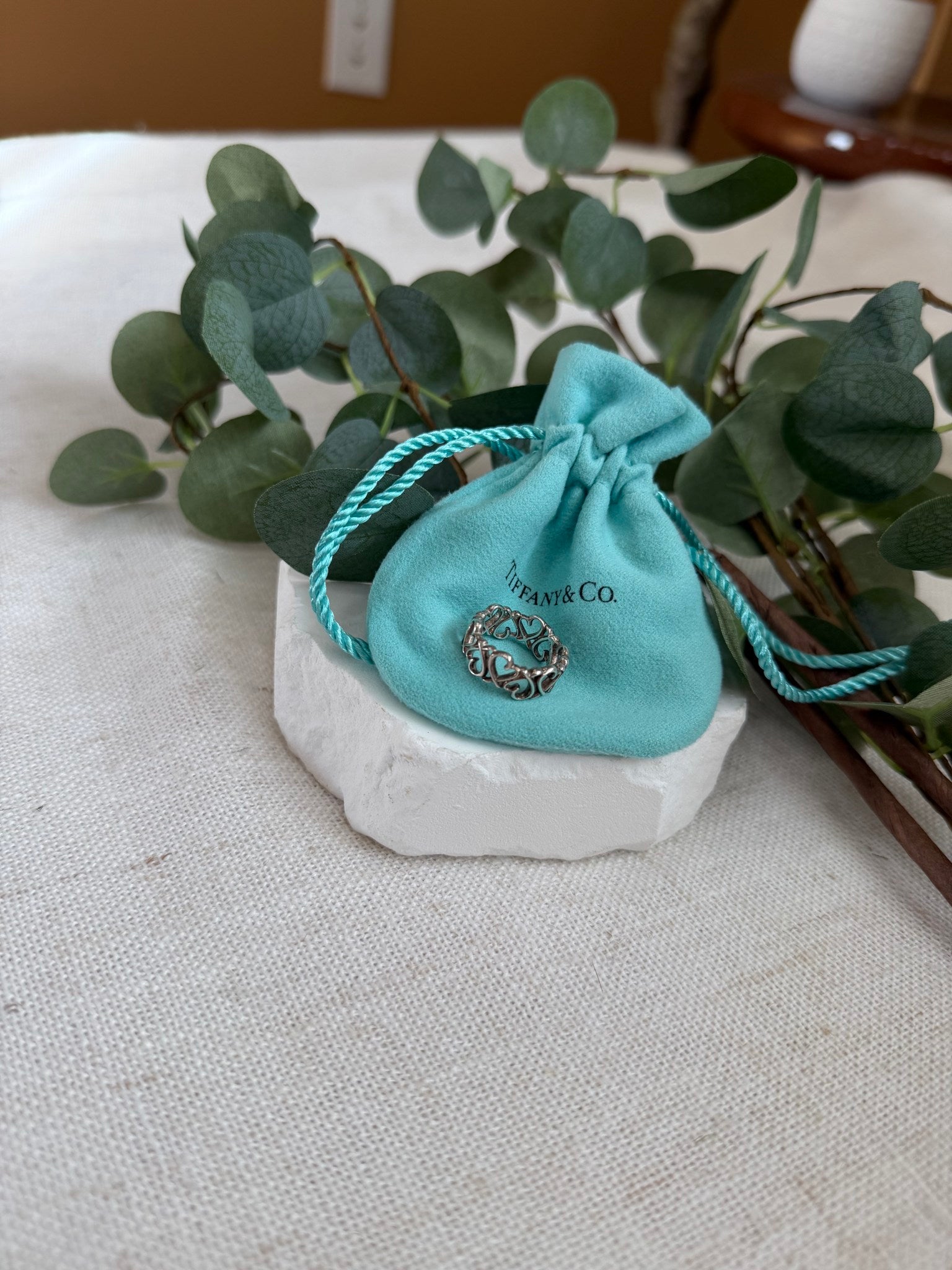 Tiffany& Co. Paloma Picasso Sterling Silver Loving Heart Ring Size 4.5 