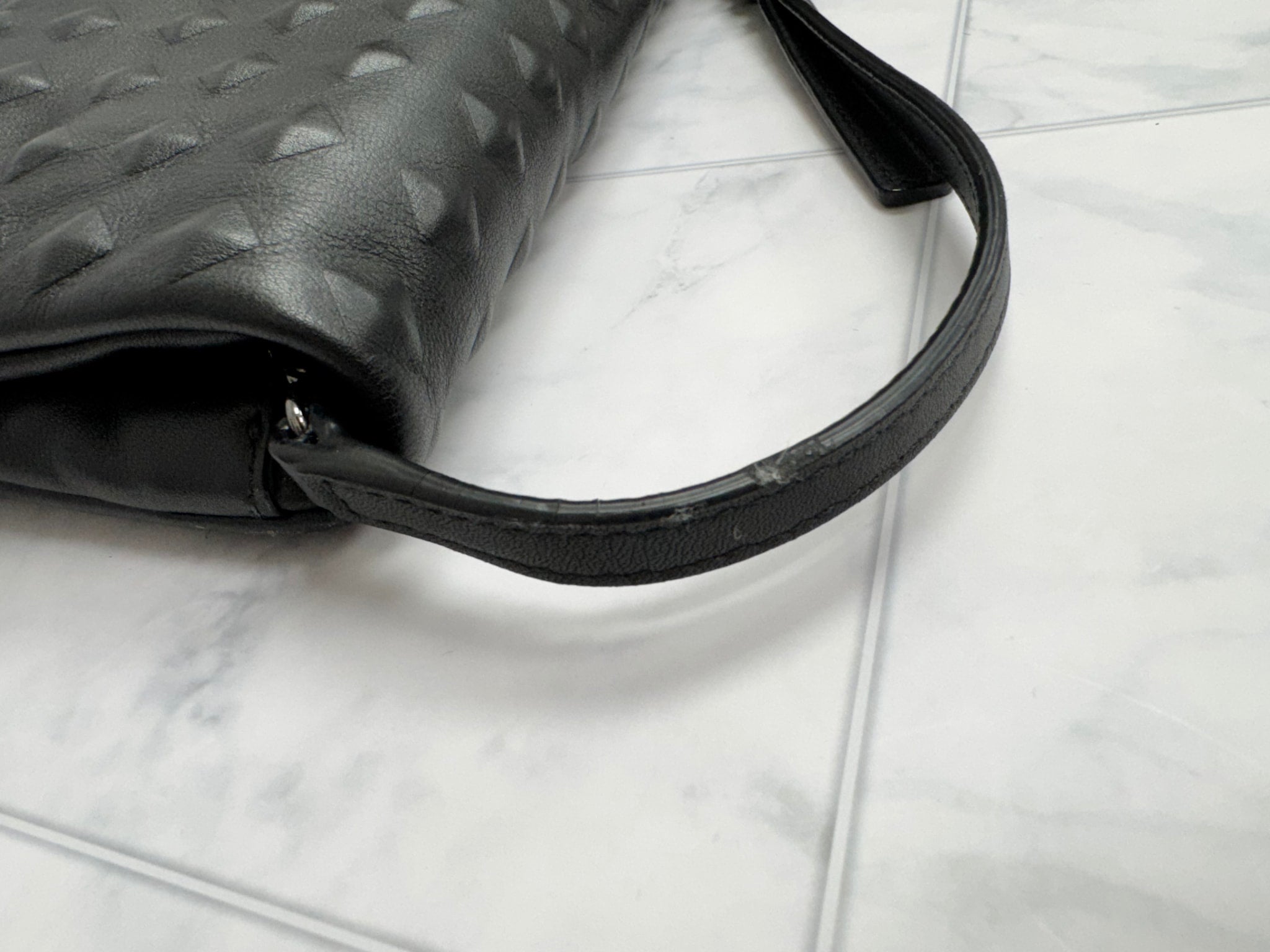 MCM Black Leather Studded Crossbody Bag