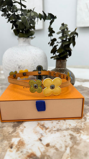 Louis Vuitton Multicolor Leather Lexington Flower Wrap Bracelet