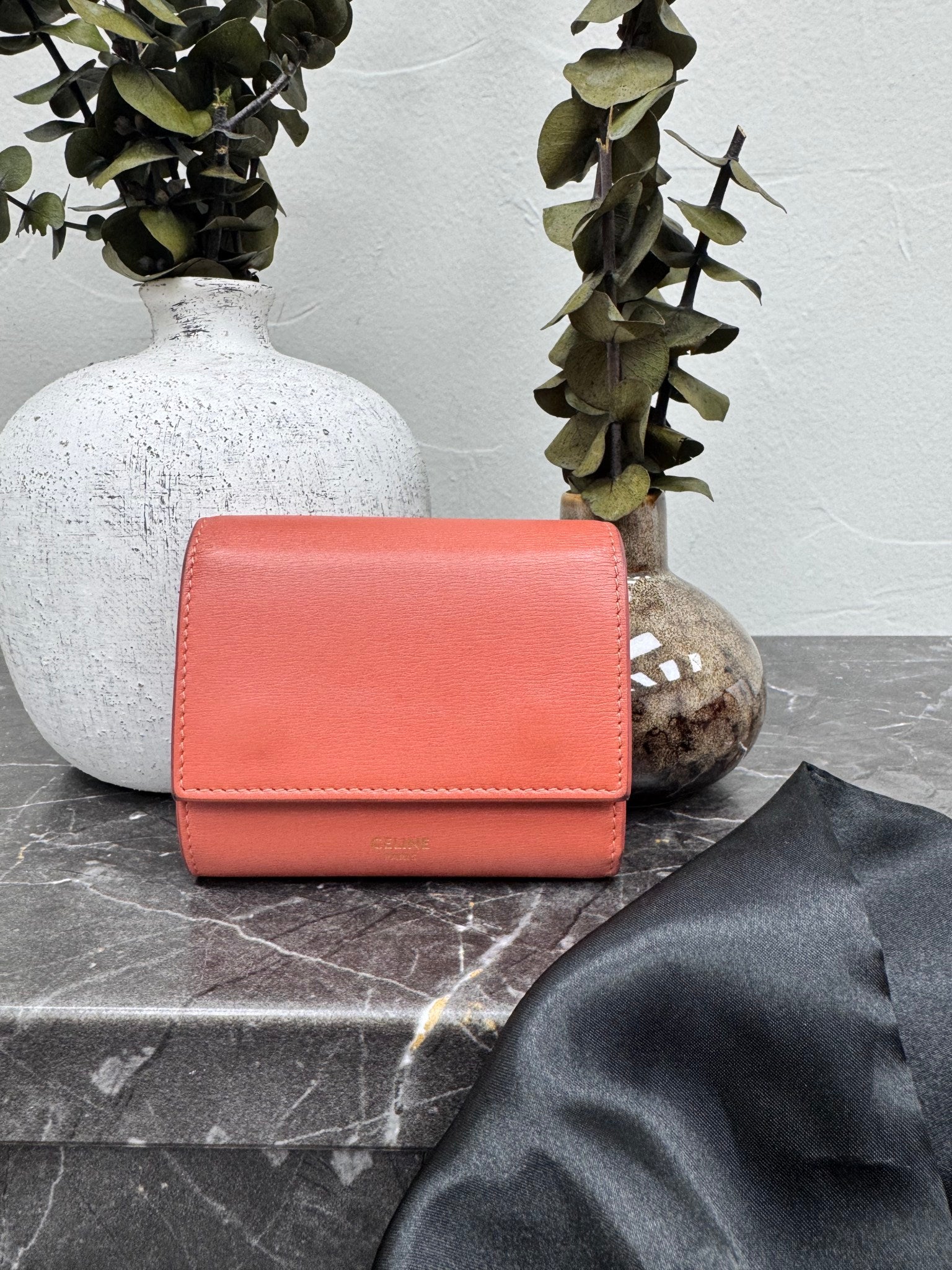 Celine Peach Small Trifold Wallet