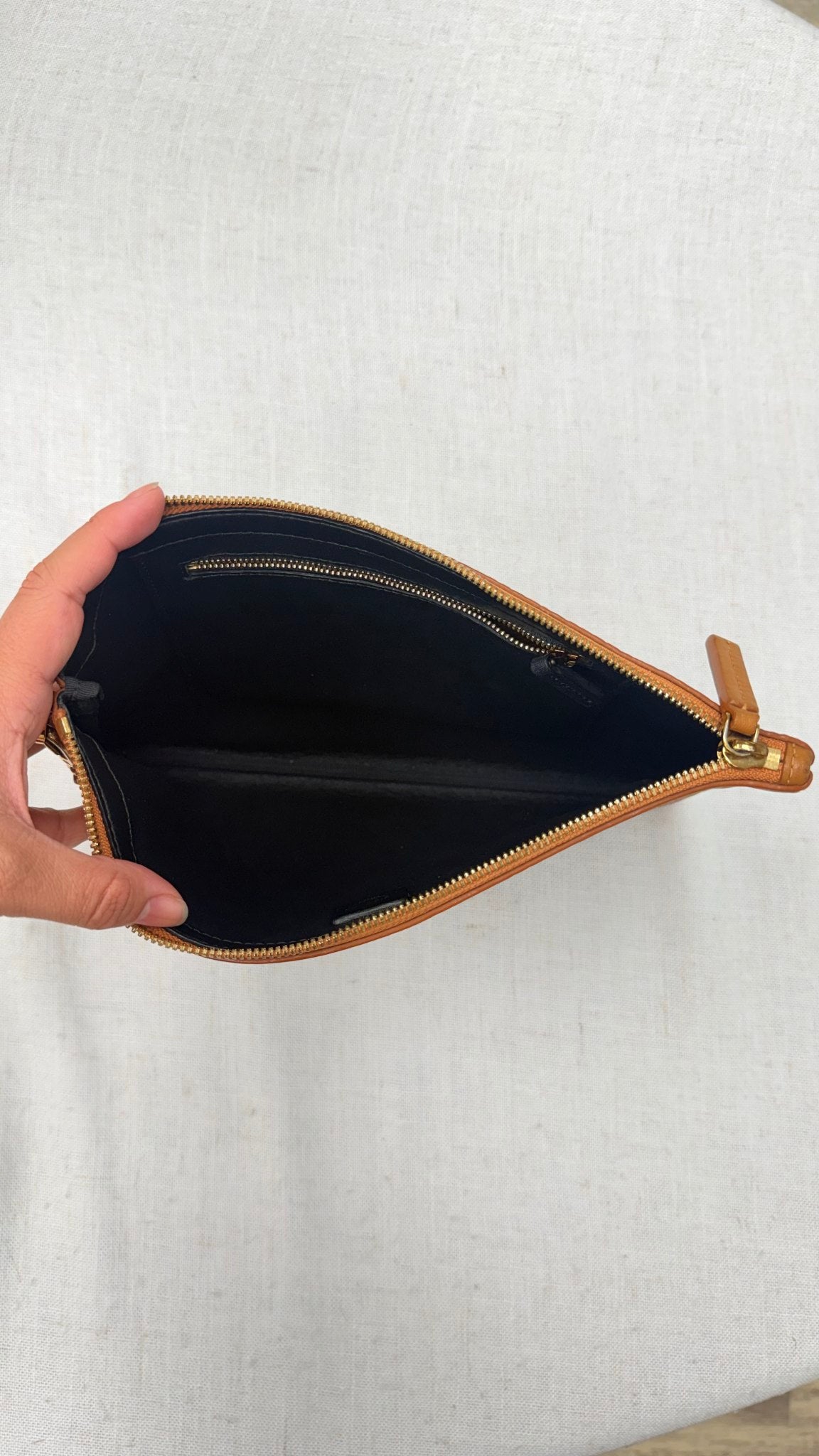 MCM Brown Visetos Leather Clutch