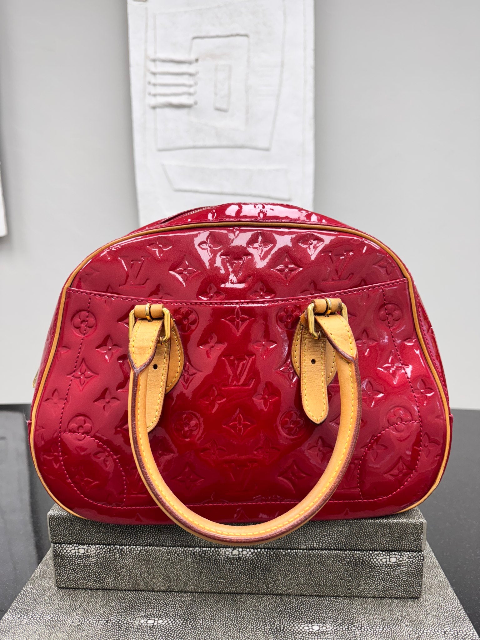 Louis Vuitton Dark Red Vernis Summit Drive Bag