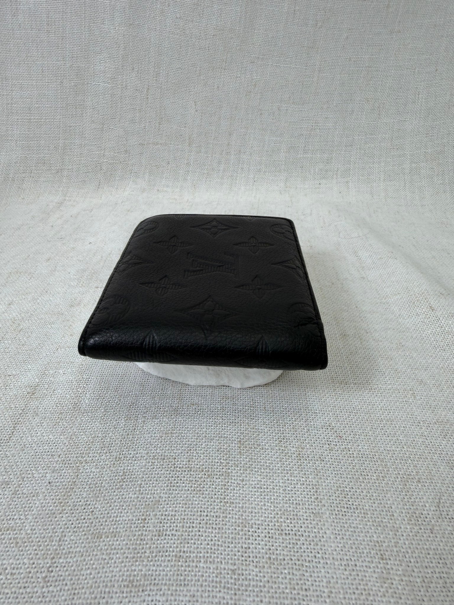 Louis Vuitton Black Calfskin Leather Shadow Monogram Wallet 