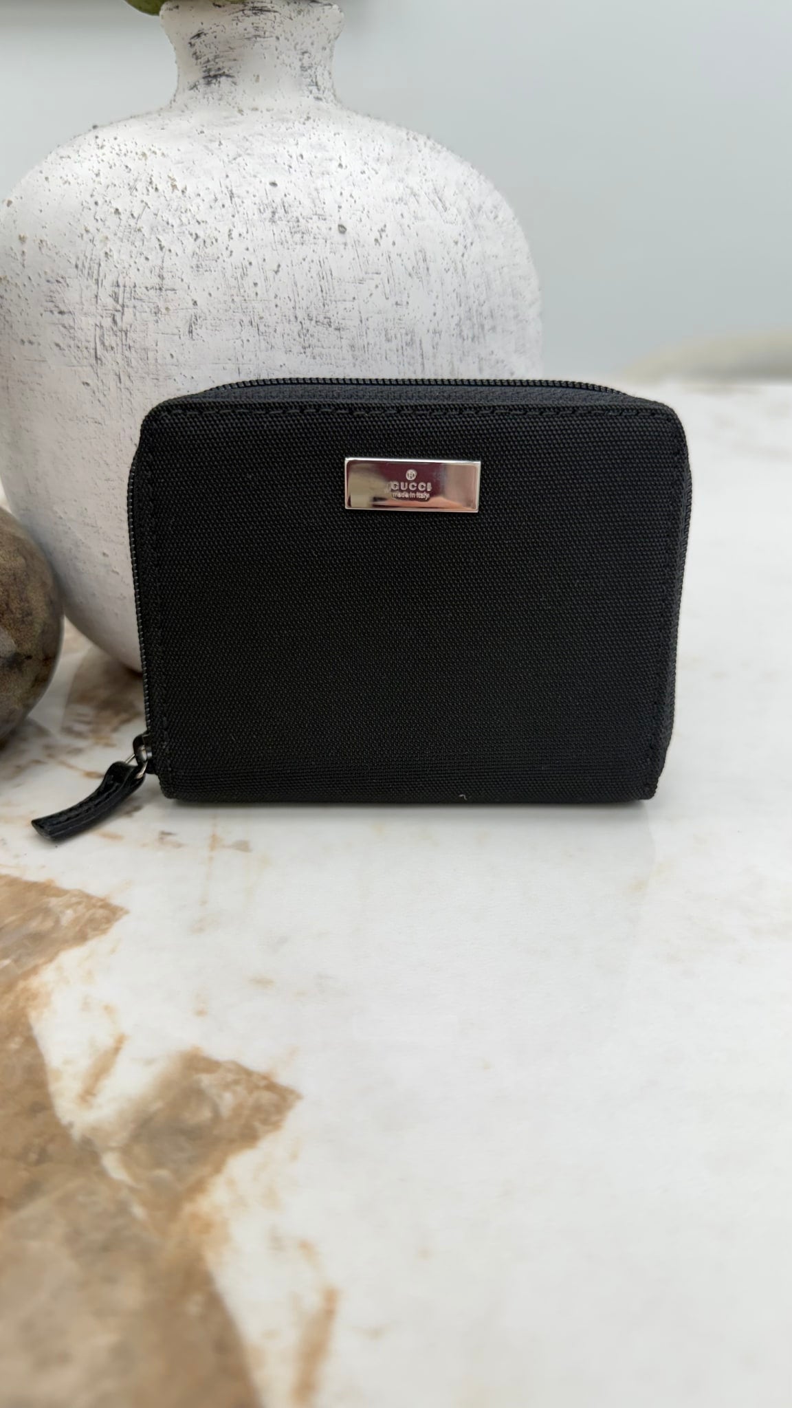 Gucci Black Nylon Zippy Coin Case