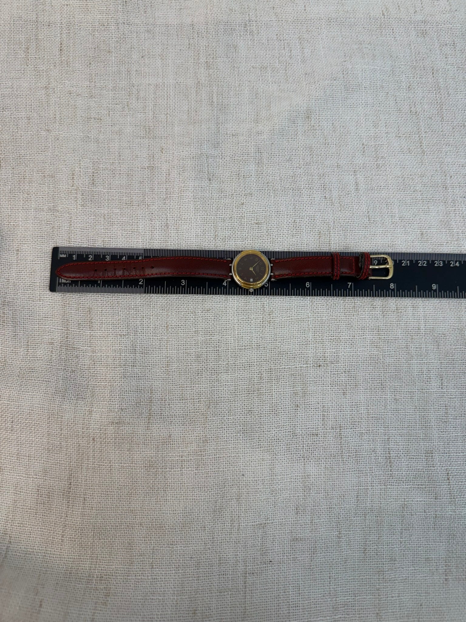 Hermes Bordeaux Leather Band Windsor Watch
