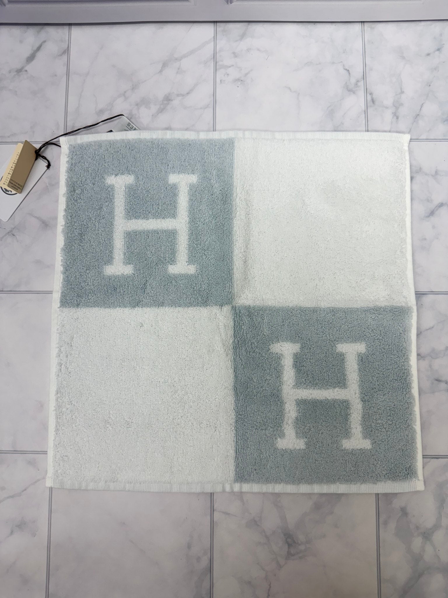 BRAND NEW - Hermes Baby Blue Cotton Face Towel 