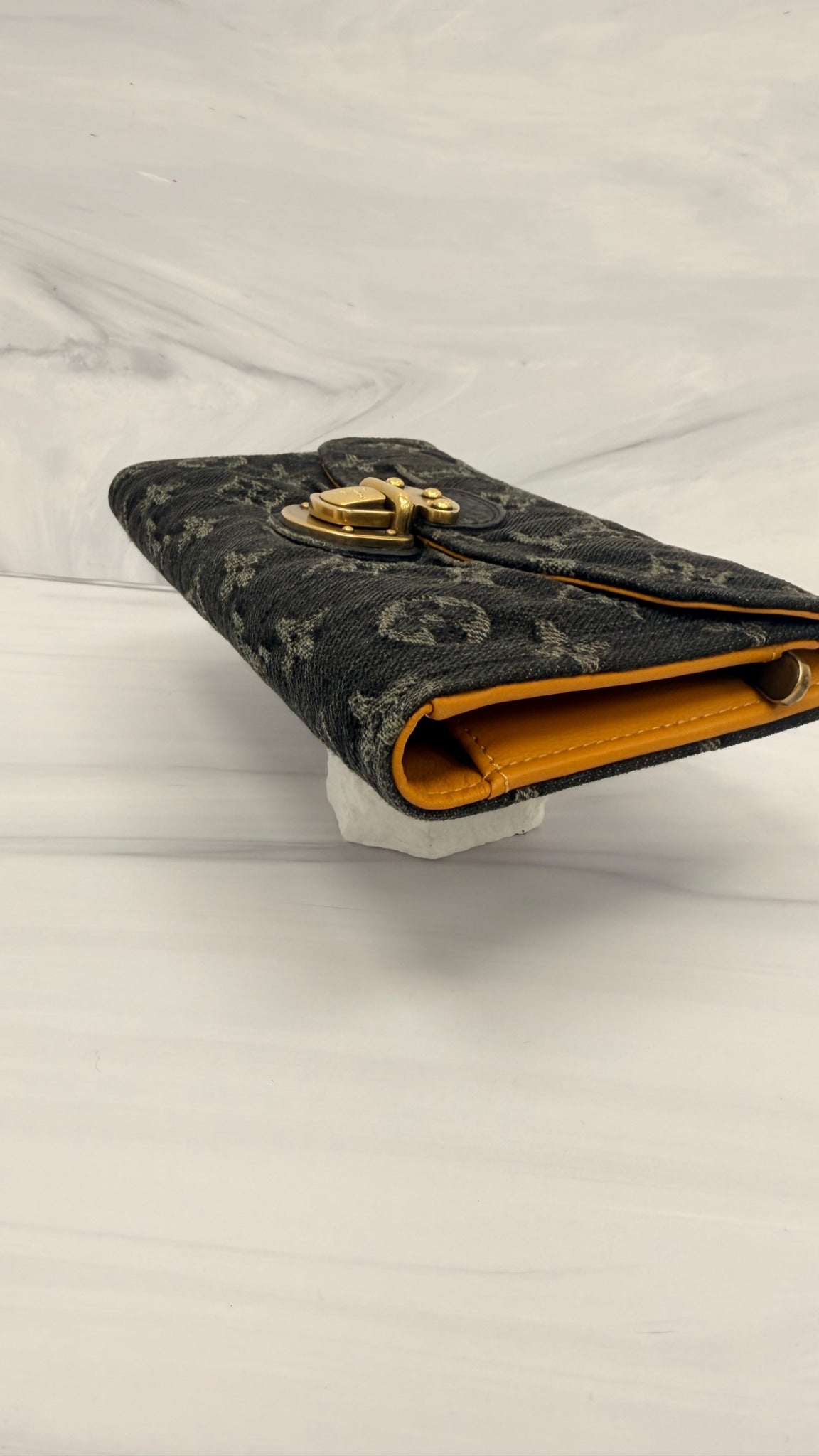 Louis Vuitton Monogram Black Denim Amelia Wallet