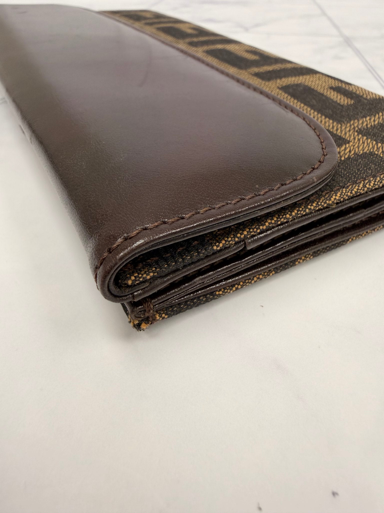 Fendi Zucca W-Hook Long Wallet 