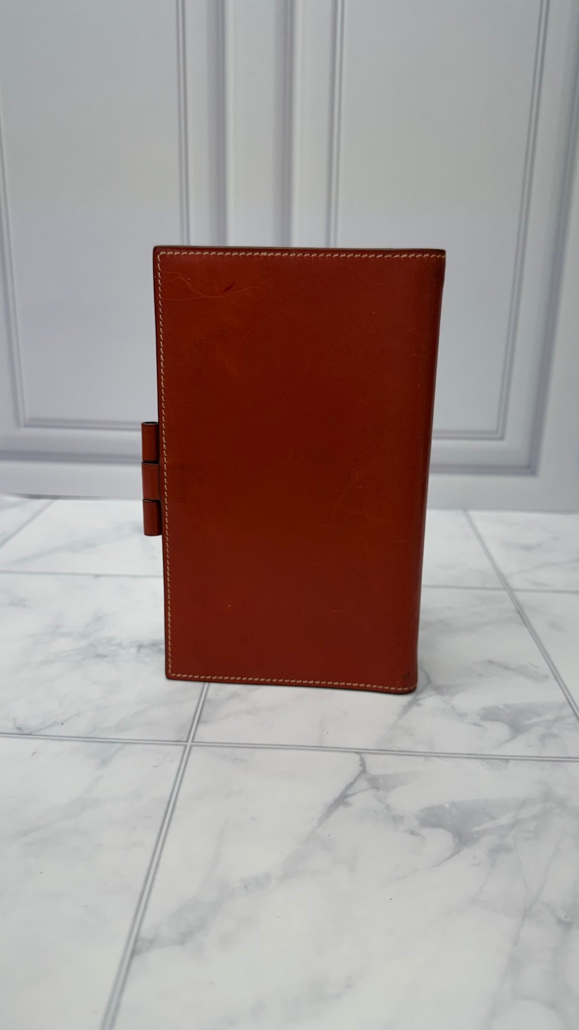 Hermes Cognac Leather Passport Agenda